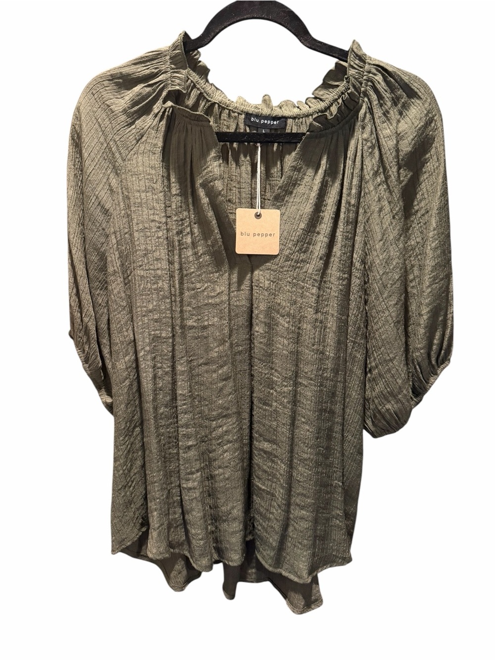 Blu Pepper Olive Green Peasant Tunic